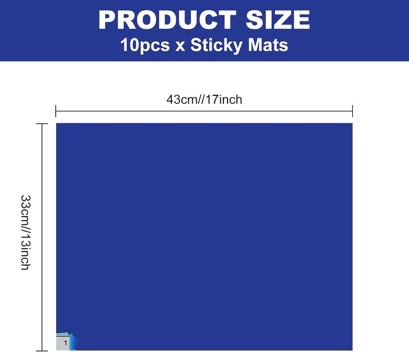 MUXHEL 300 Sheets 17’’ x 13’’ Basketball Sticky Mats, Adhesive Mats for Replacement, Sticky Mat for Shoes, Construction, Laboratory, Hospital, Medical, Office, Gym (Blue) - Image 2